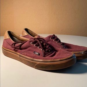 Burgundy era vans with gum sole